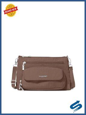 RFID Protected Lightweight Nylon Crossbody Bag Zippered Travel Purse